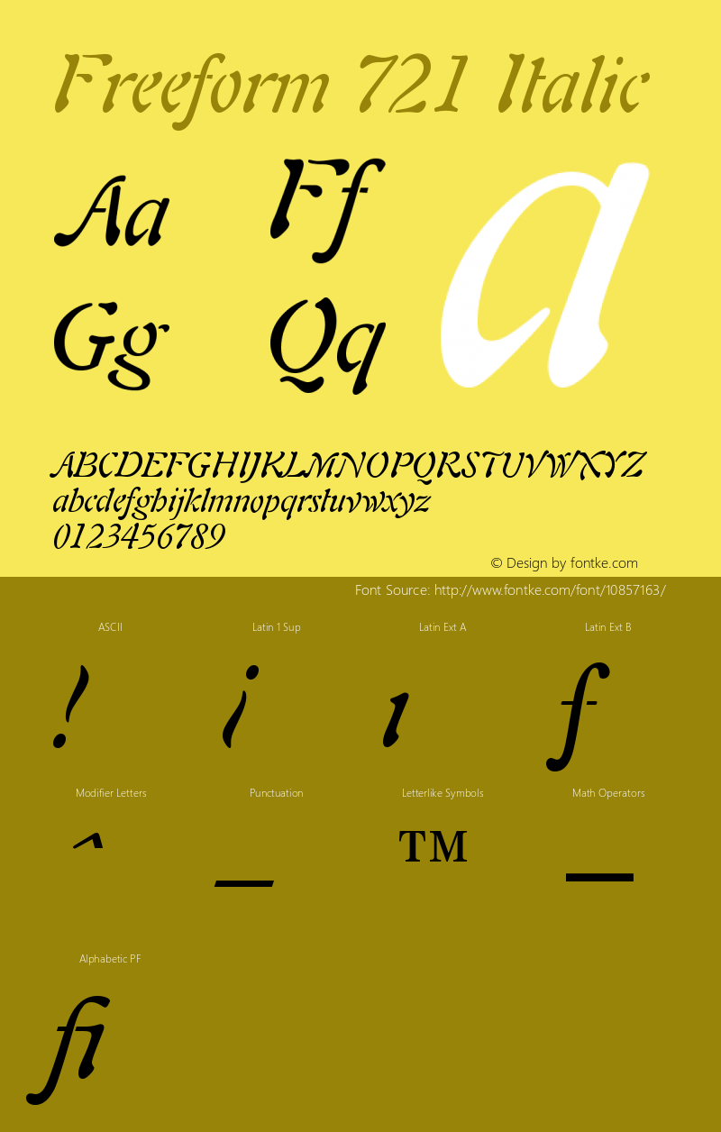 Freeform 721 Italic Version 003.001图片样张