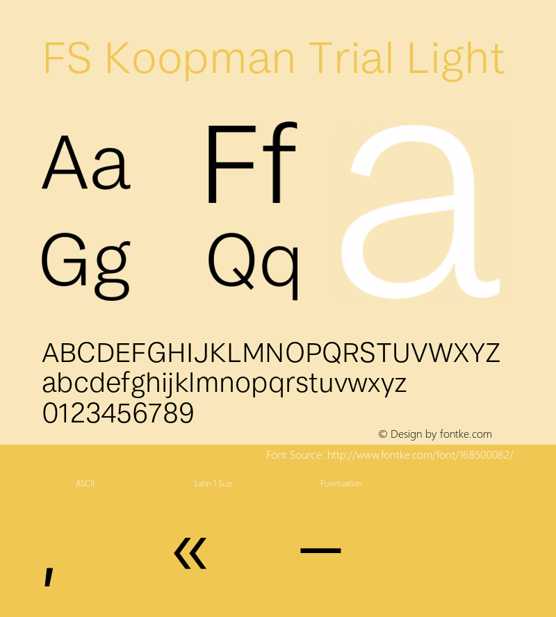FS Koopman Trial Light Version 1.001;PS 001.001;hotconv 1.0.88;makeotf.lib2.5.64775图片样张