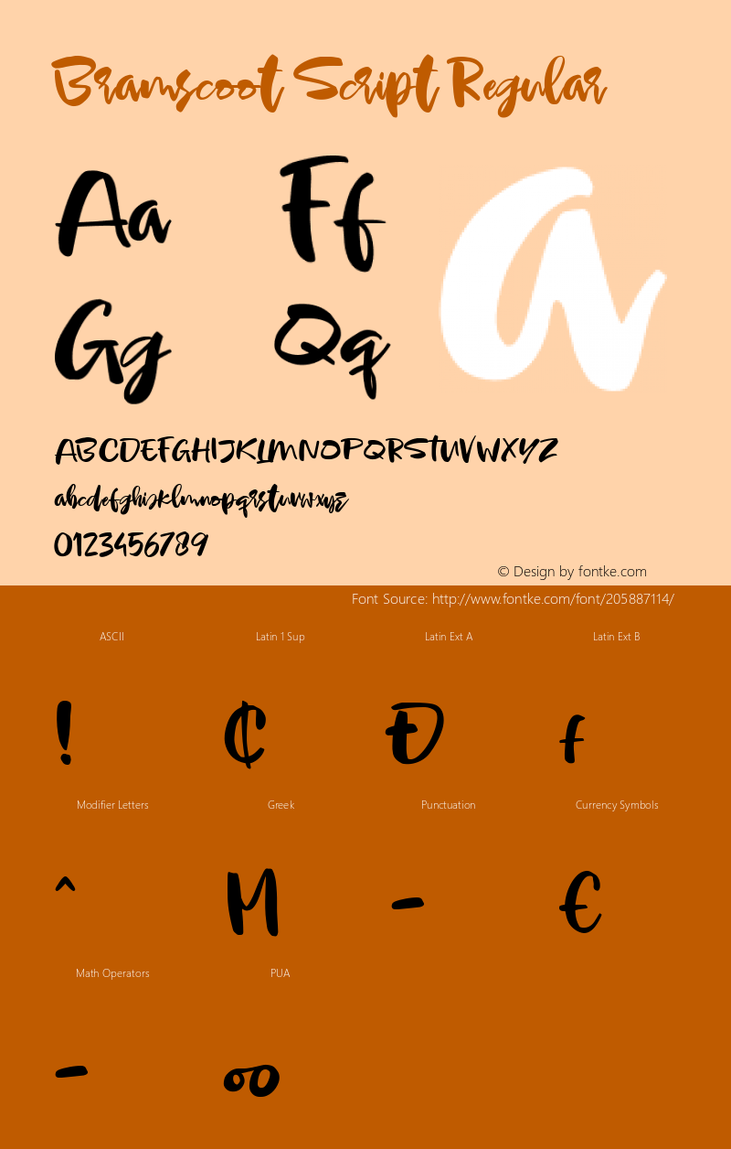 Bramscoot Script Regular Version 1.001;Fontself Maker 1.1.0图片样张