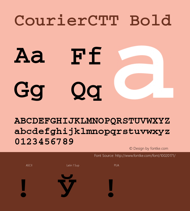 CourierCTT Bold TrueType Maker version 1.00.03图片样张