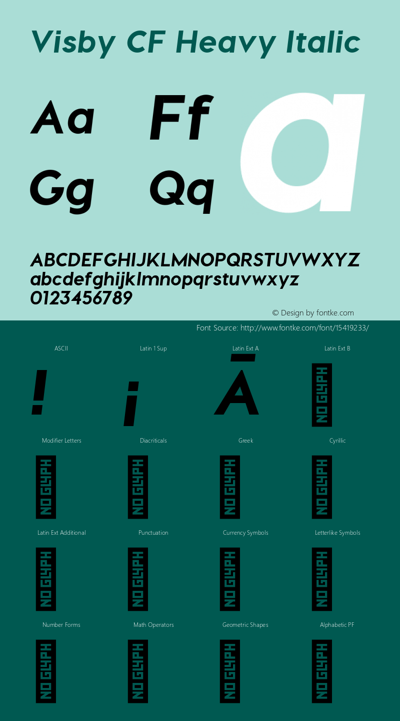 Visby CF Heavy Italic Version 1.097图片样张