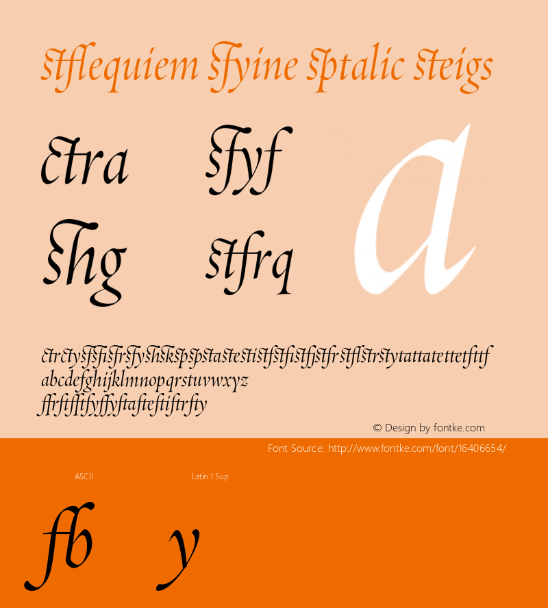 Requiem Fine Italic Ligs Version 1.000图片样张