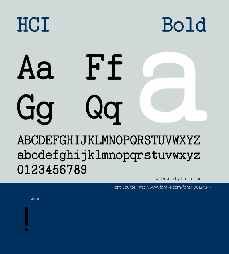 HCI 둥근고딕 Bold 0.1图片样张