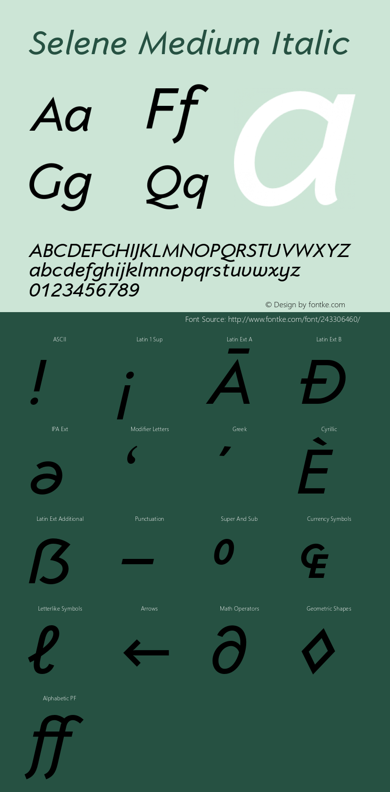 Selene-MediumItalic 1.650图片样张