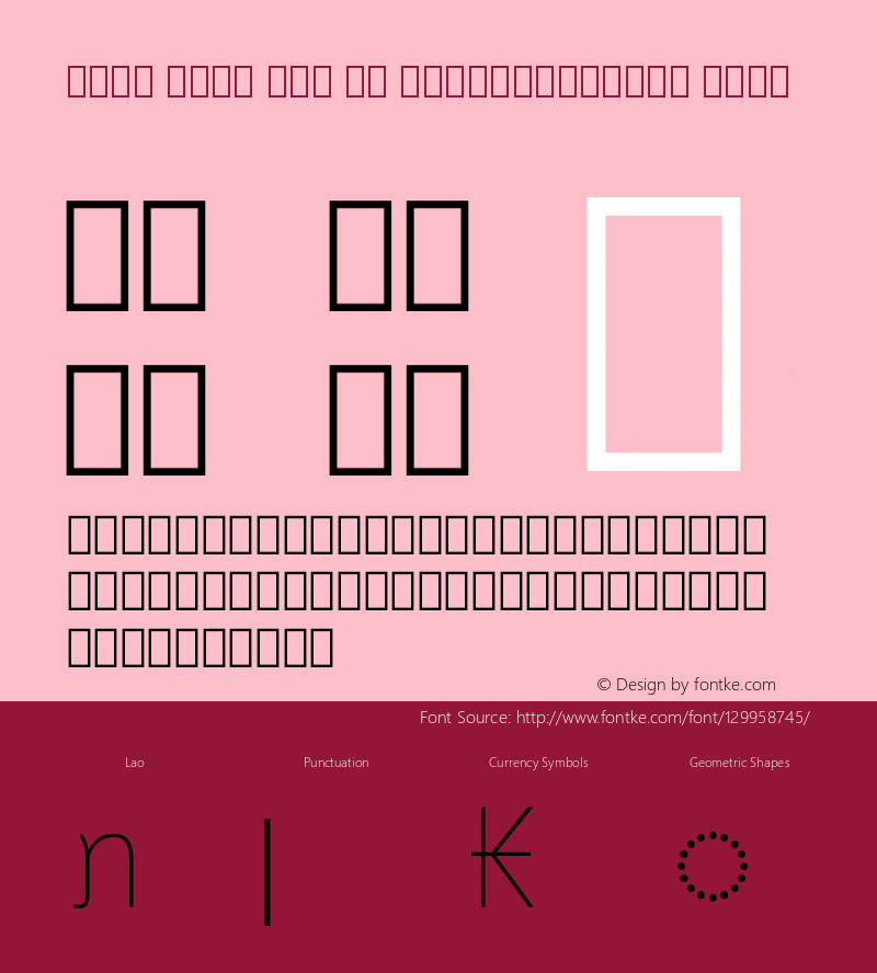 Noto Sans Lao UI SemiCondensed Thin Version 2.000图片样张