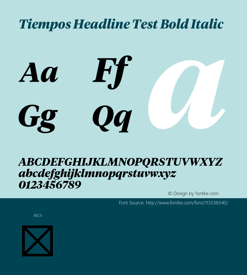 TiemposHeadline-BoldItalicTest Version 1.008;hotconv 1.0.116;makeotfexe 2.5.65601;0图片样张