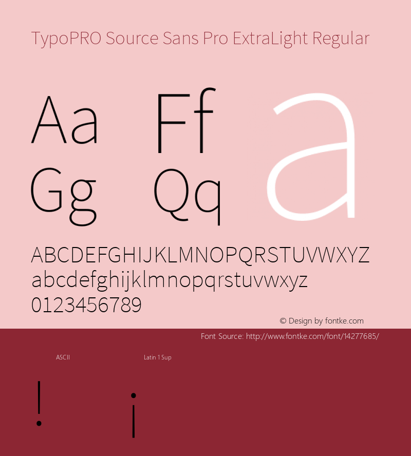 TypoPRO Source Sans Pro ExtraLight Regular Version 1.050;PS Version 1.000;hotconv 1.0.70;makeotf.lib2.5.5900图片样张