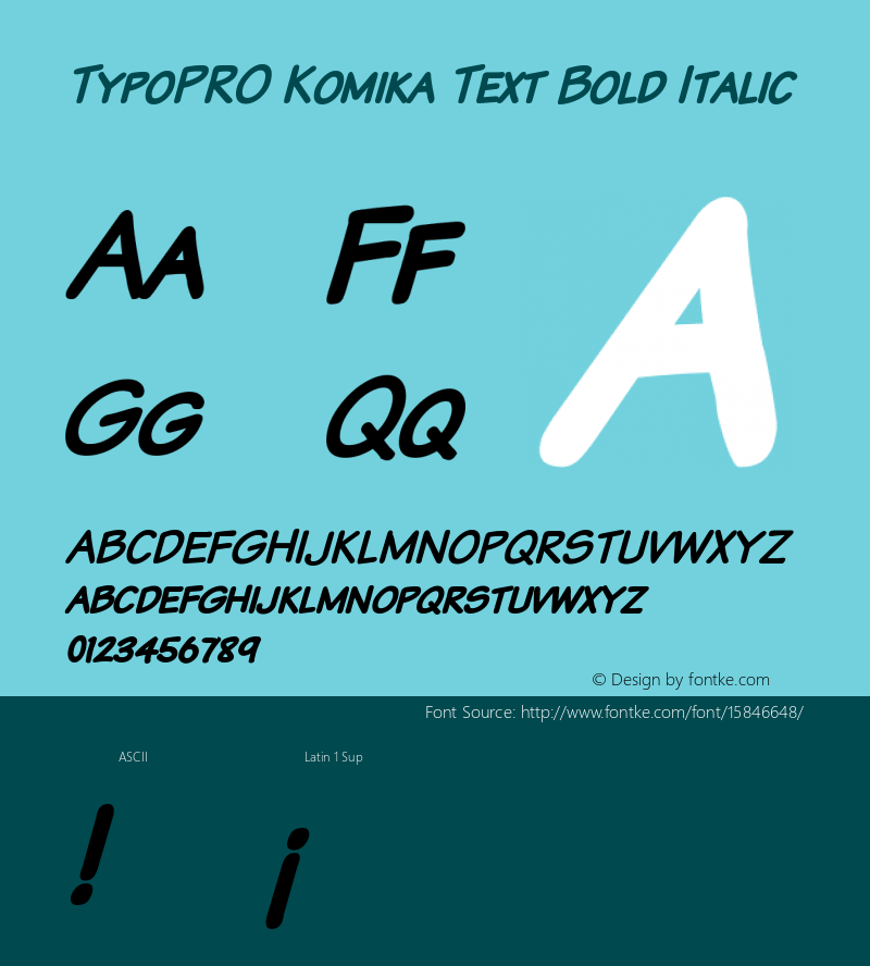 TypoPRO Komika Text Bold Italic 2.0图片样张