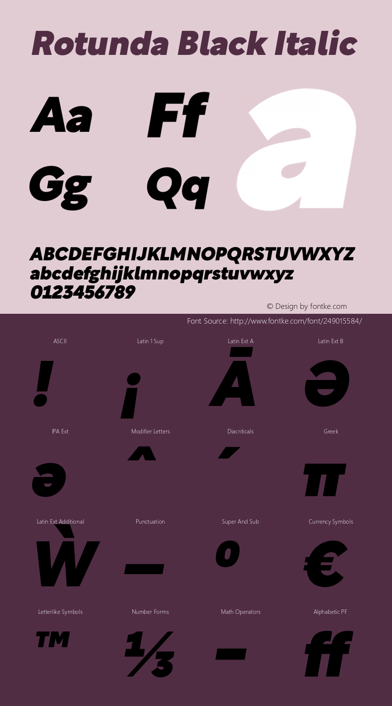 Rotunda-BlackItalic 1.000图片样张