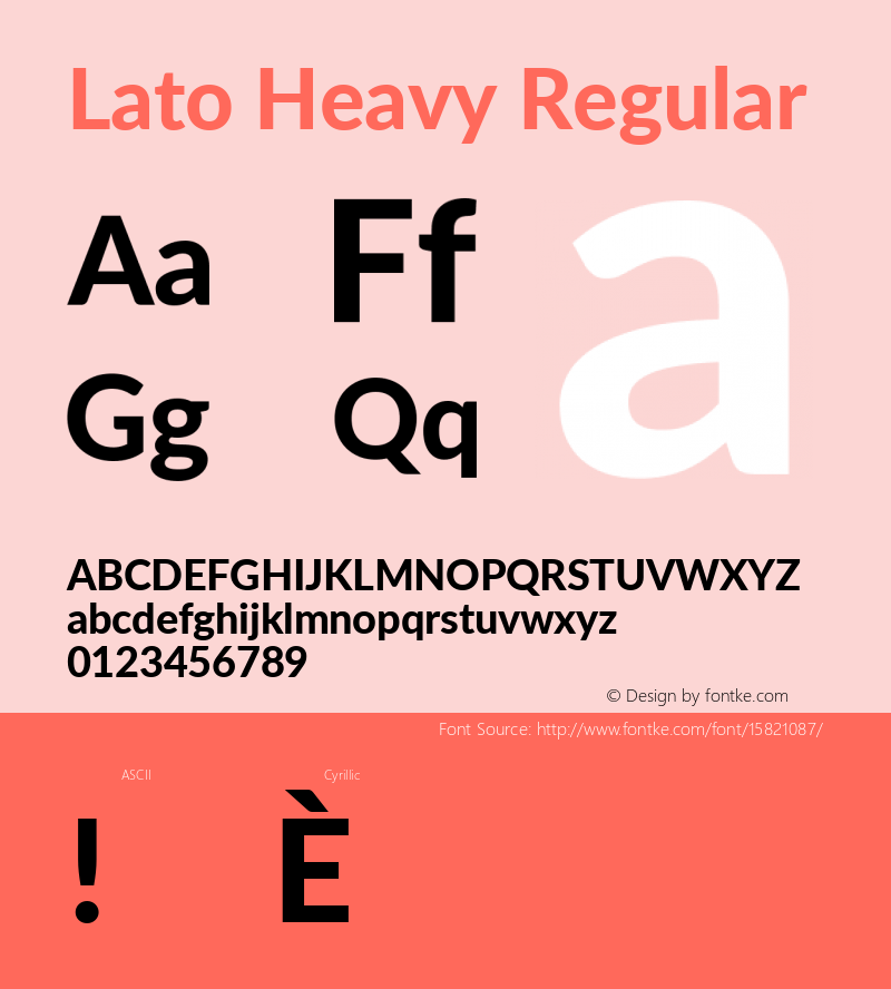 Lato Heavy Regular Version 2.010; 2014-09-01; http://www.latofonts.com/; ttfautohint (v1.4.1)图片样张