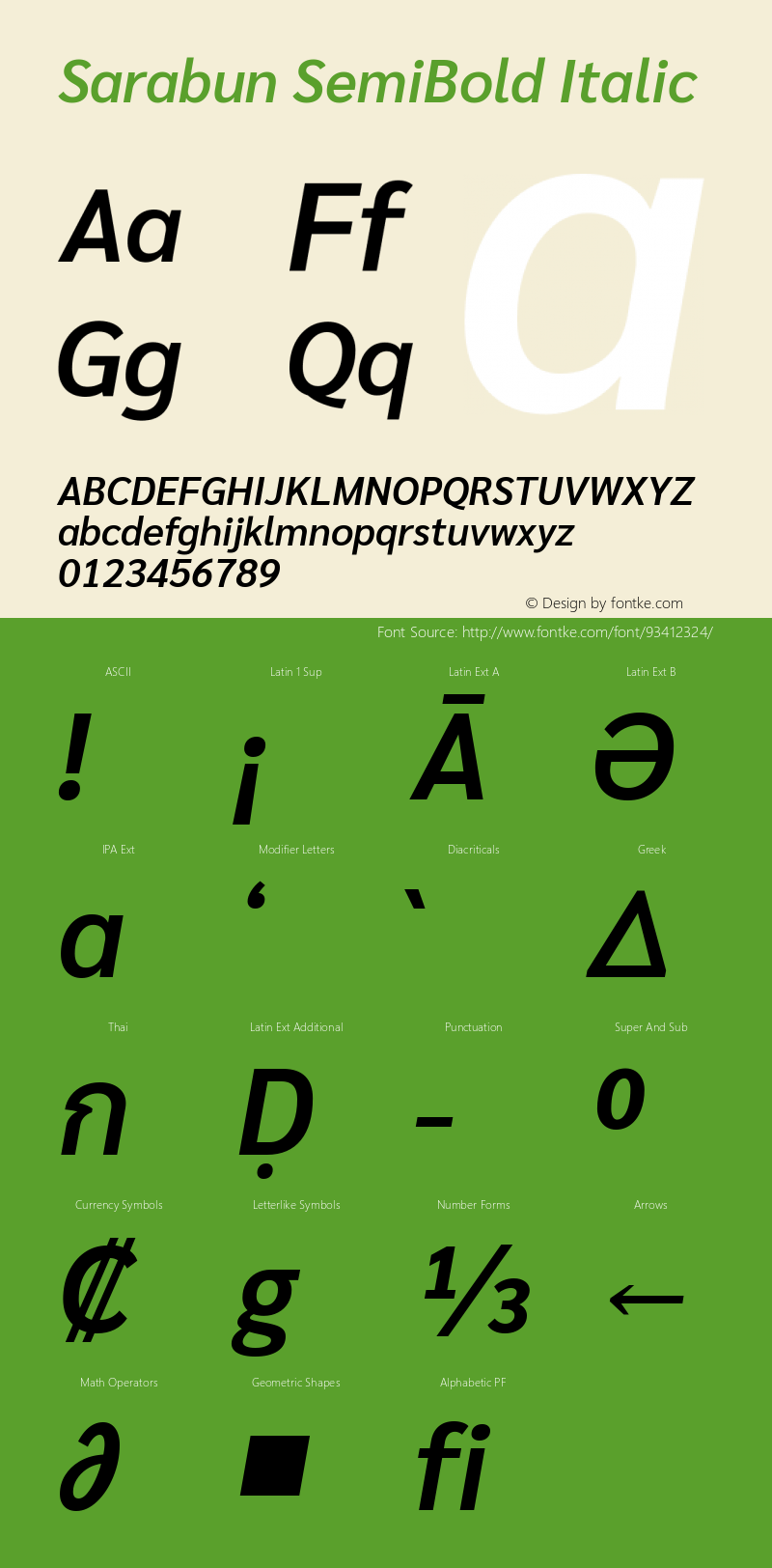 Sarabun SemiBold Italic Version 1.000图片样张