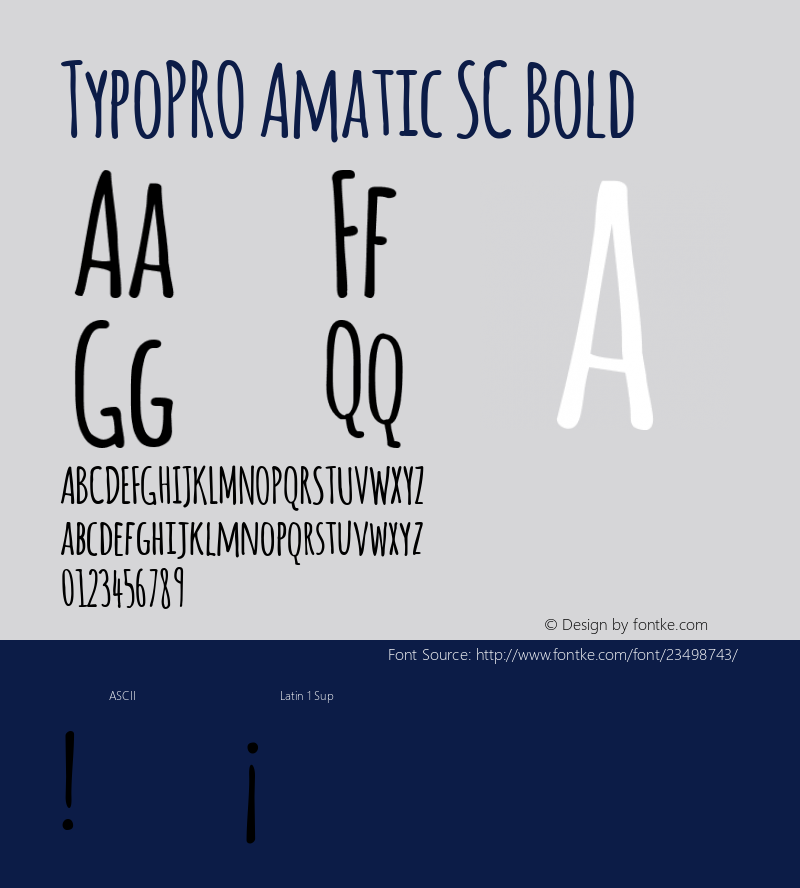 TypoPRO Amatic Bold Version 2.000; ttfautohint (v0.92-dirty) -l 8 -r 50 -G 50 -x 0 -w 