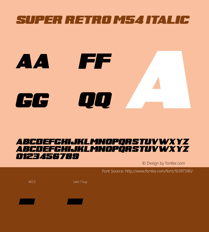 Super Retro M54 Italic Version 1.00 November 27, 2010, initial release图片样张