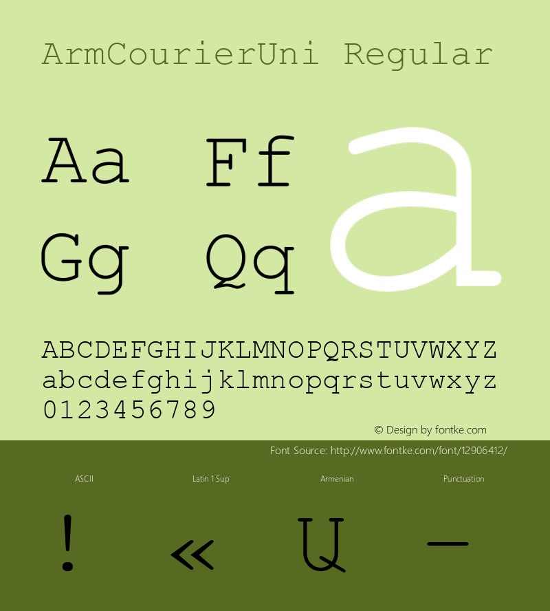 ArmCourierUni Regular Version 2.90; 2002图片样张