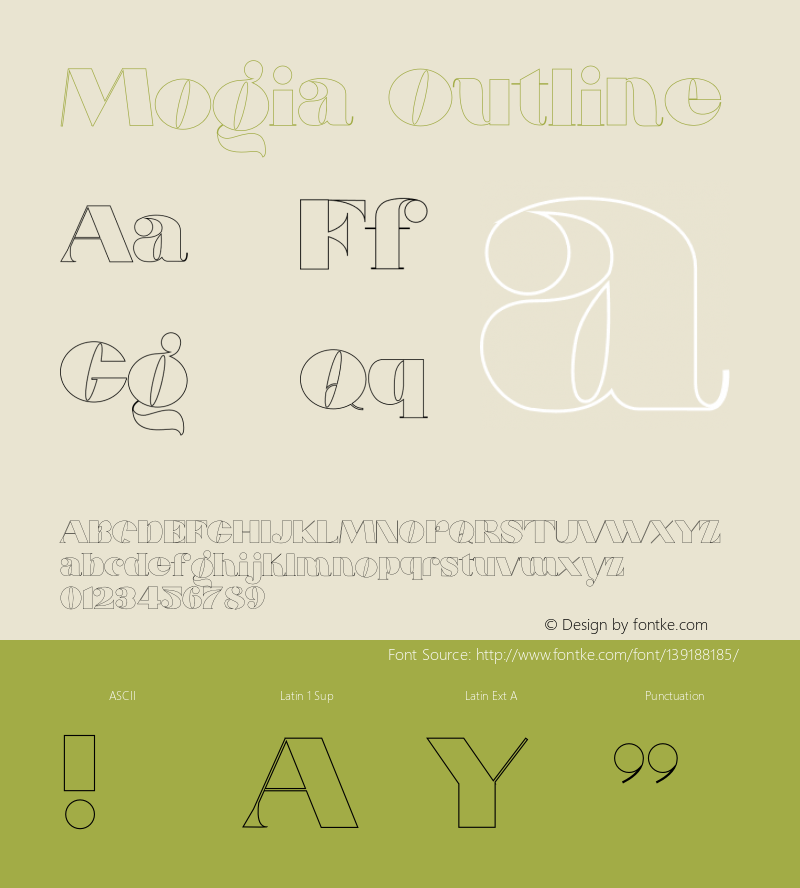 Mogia Outline Version 1.002;Fontself Maker 3.5.4图片样张
