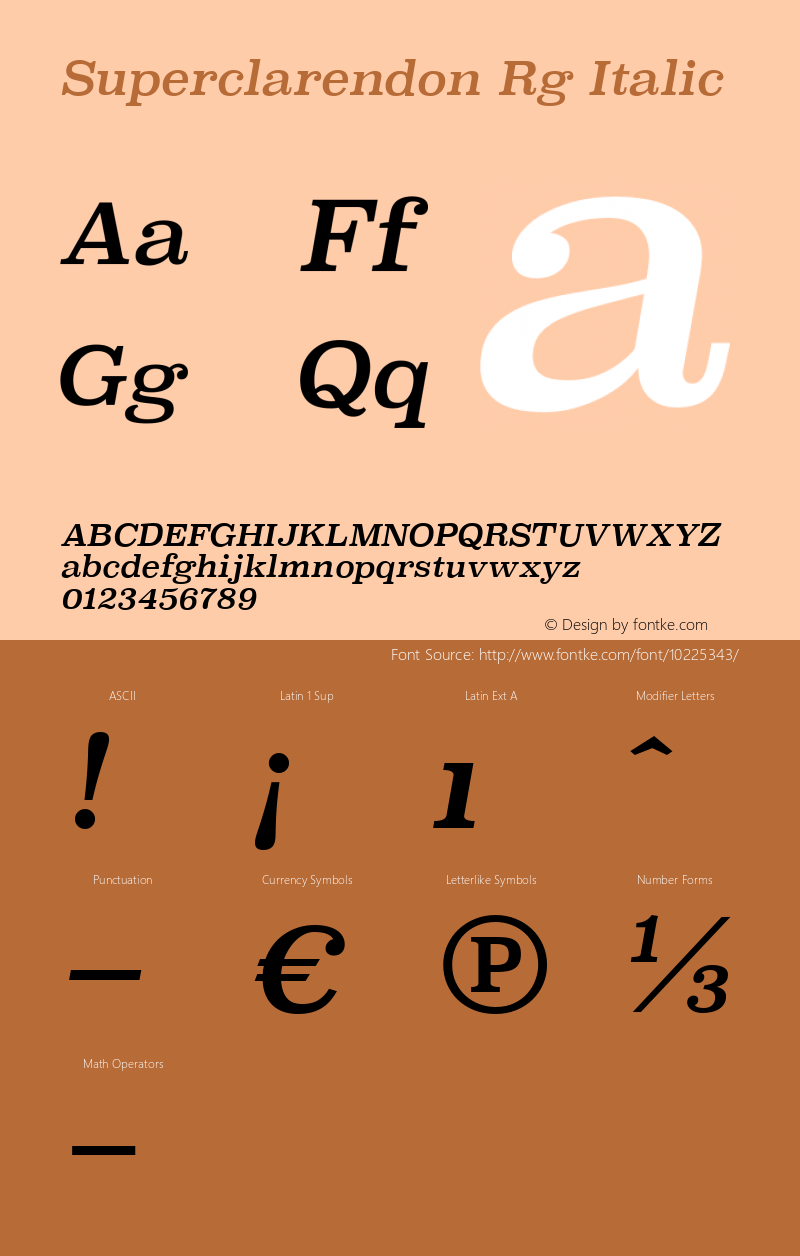 Superclarendon Rg Italic Version 001.000图片样张