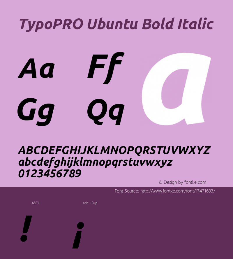 TypoPRO Ubuntu Bold Italic 0.83图片样张