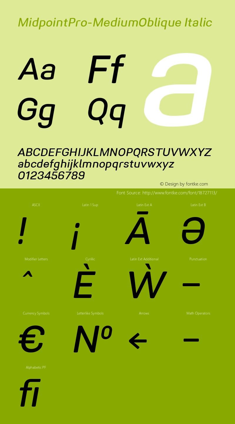 MidpointPro-MediumOblique Italic Version 1.000;easy.konstantynov.midpoint-pro.medium-oblique.wfkit2.version.4Gyt图片样张