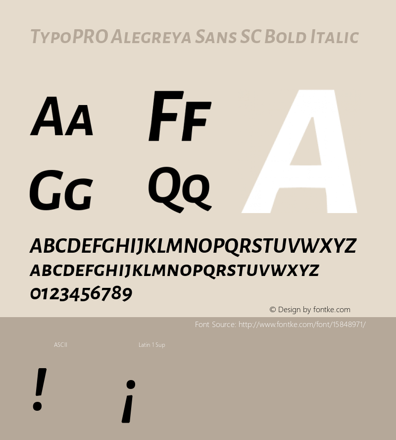 TypoPRO Alegreya Sans SC Bold Italic Version 1.000;PS 001.000;hotconv 1.0.70;makeotf.lib2.5.58329 DEVELOPMENT图片样张