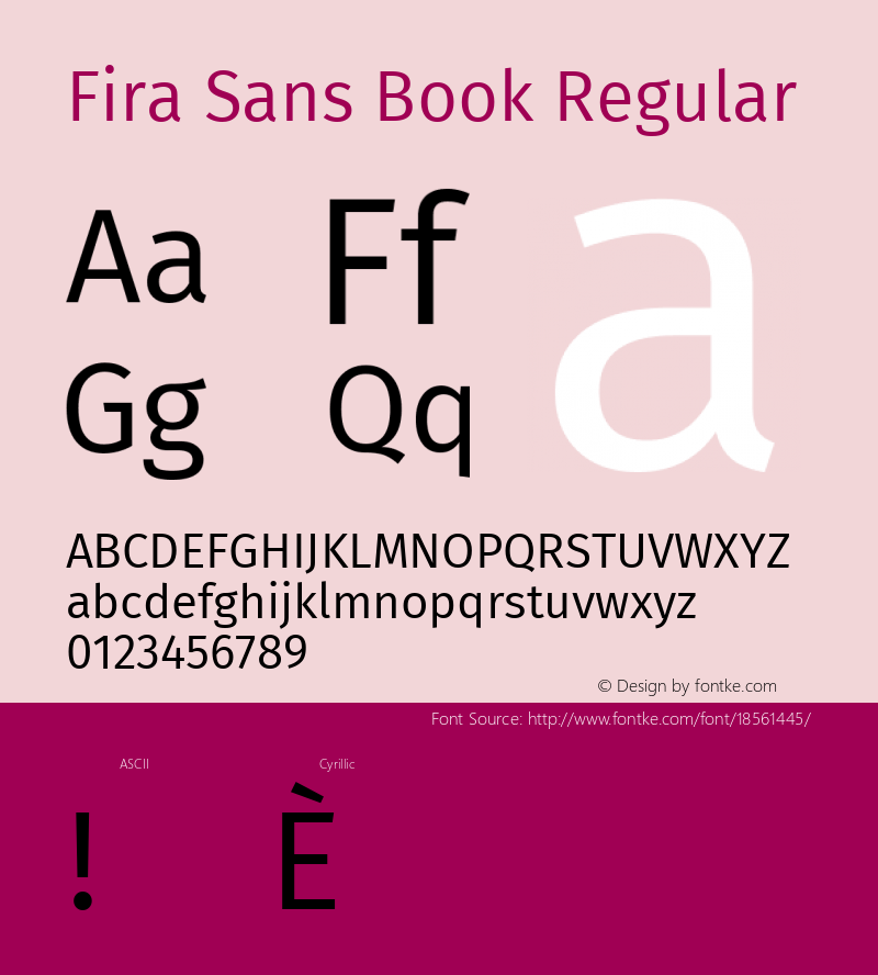 Fira Sans Book Regular Version 4.203;PS 004.203;hotconv 1.0.88;makeotf.lib2.5.64775; ttfautohint (v1.4.1)图片样张
