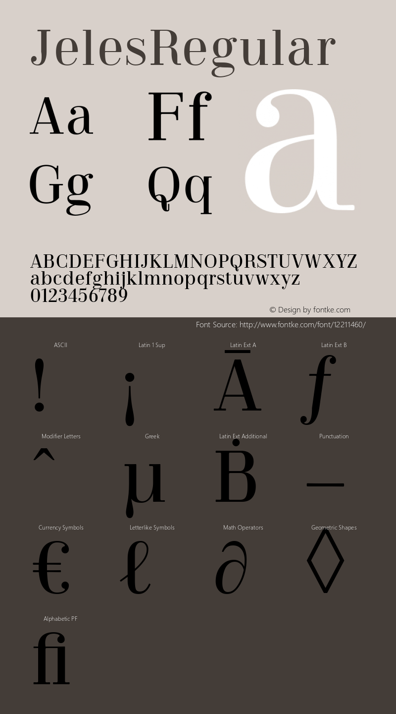 JelesRegular ☞ 001.000;com.myfonts.easy.tdf.jeles.regular.wfkit2.version.4odi图片样张