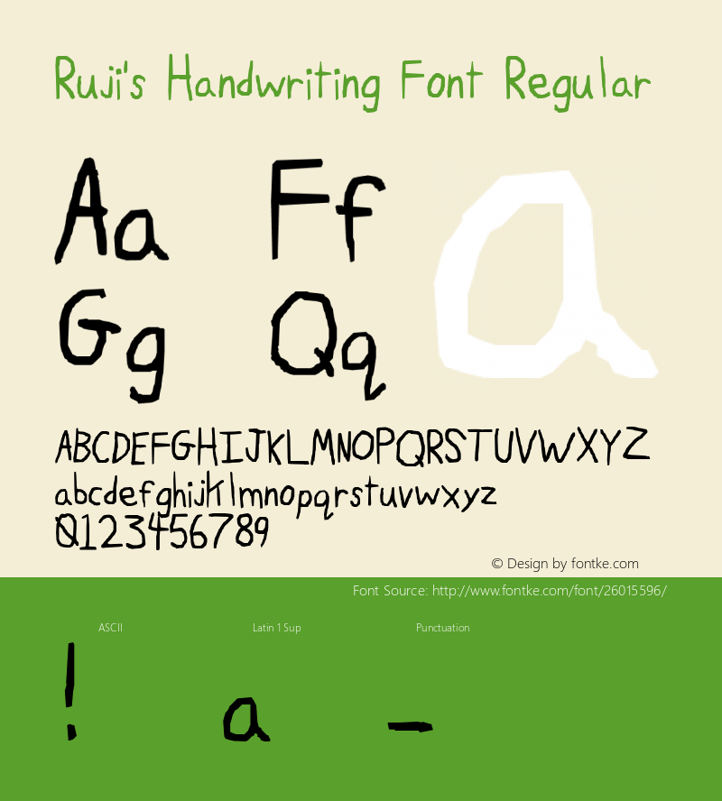 Ruji's Handwriting Font Lanier My Font Tool for Tablet PC 1.0图片样张