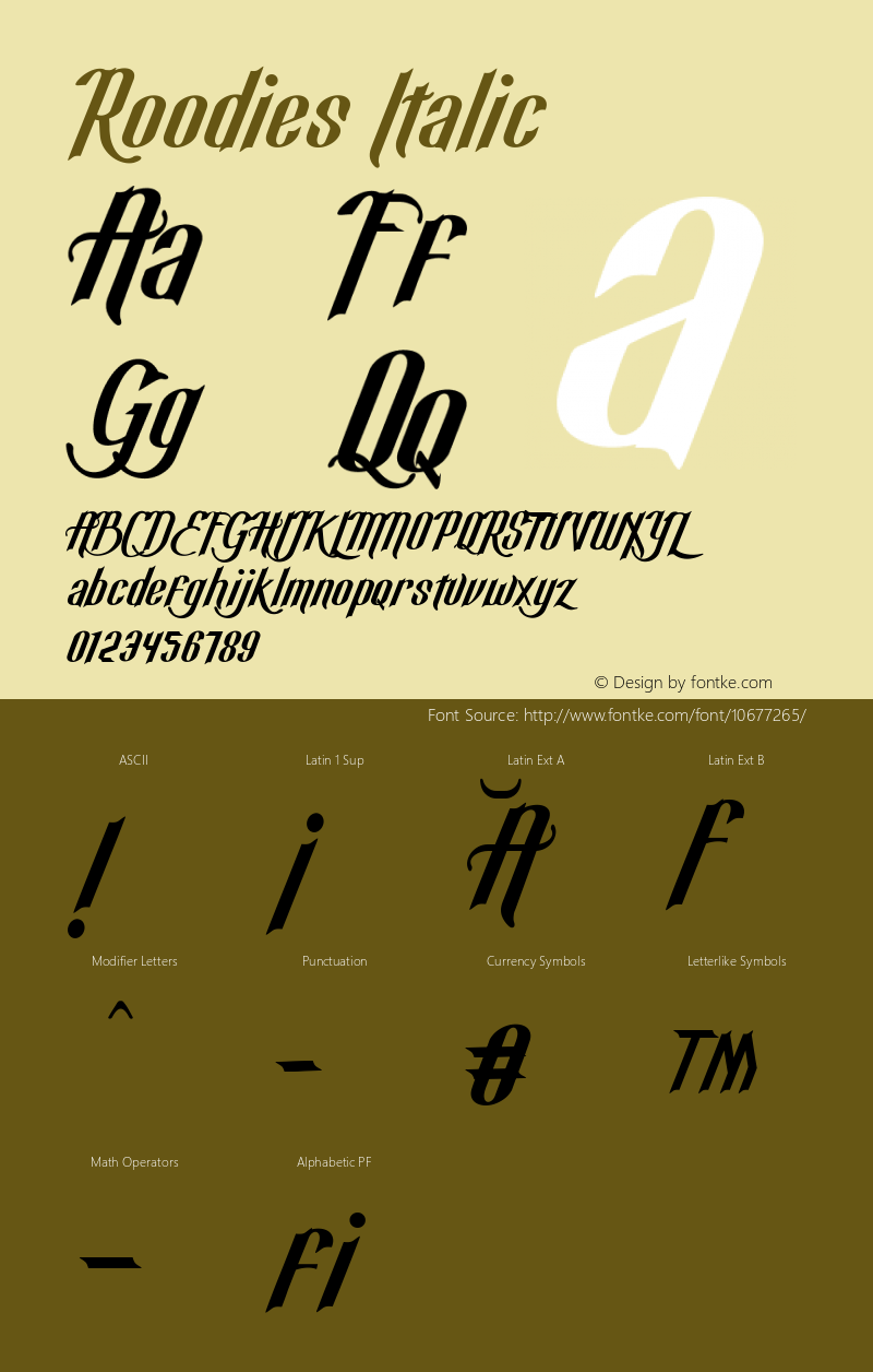 Roodies Italic Version 001.000图片样张