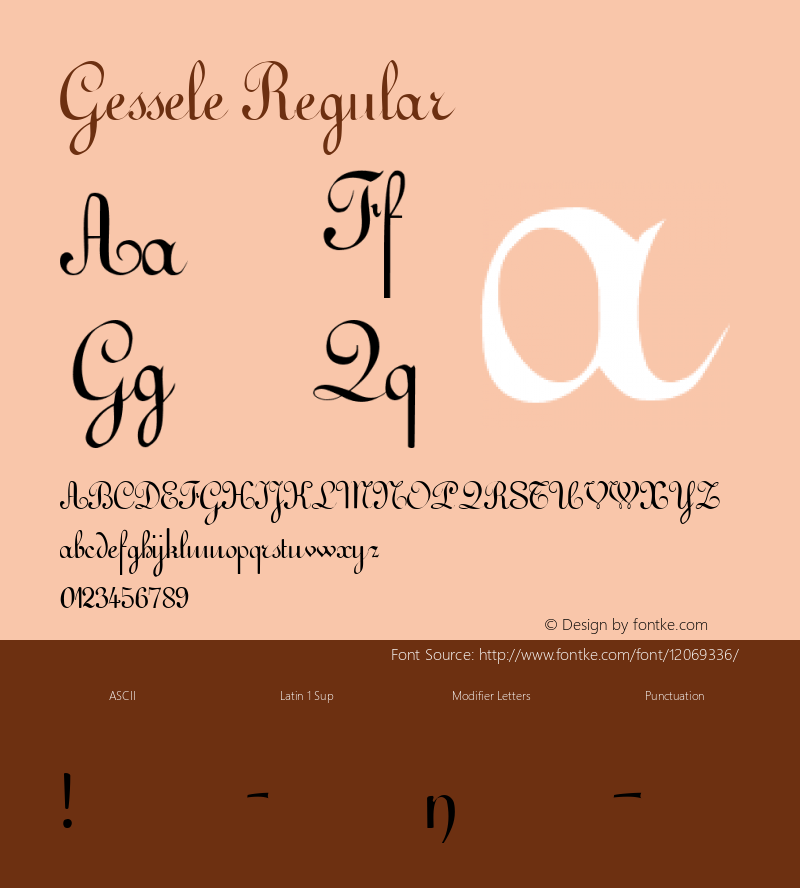 Gessele Regular Altsys Fontographer 3.5  5/28/92图片样张