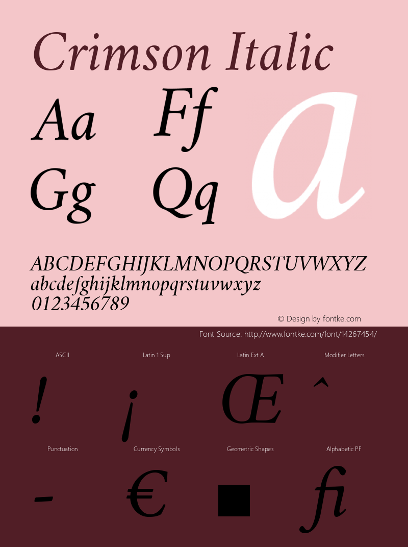 Crimson Italic Version 0.8图片样张