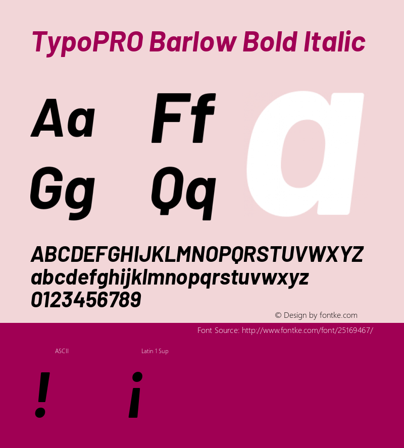 TypoPRO Barlow Bold Italic Version 1.301图片样张