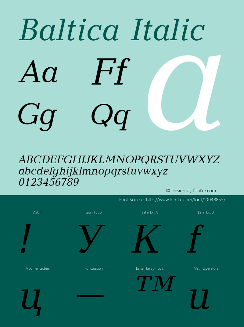 Baltica Italic 001.001图片样张