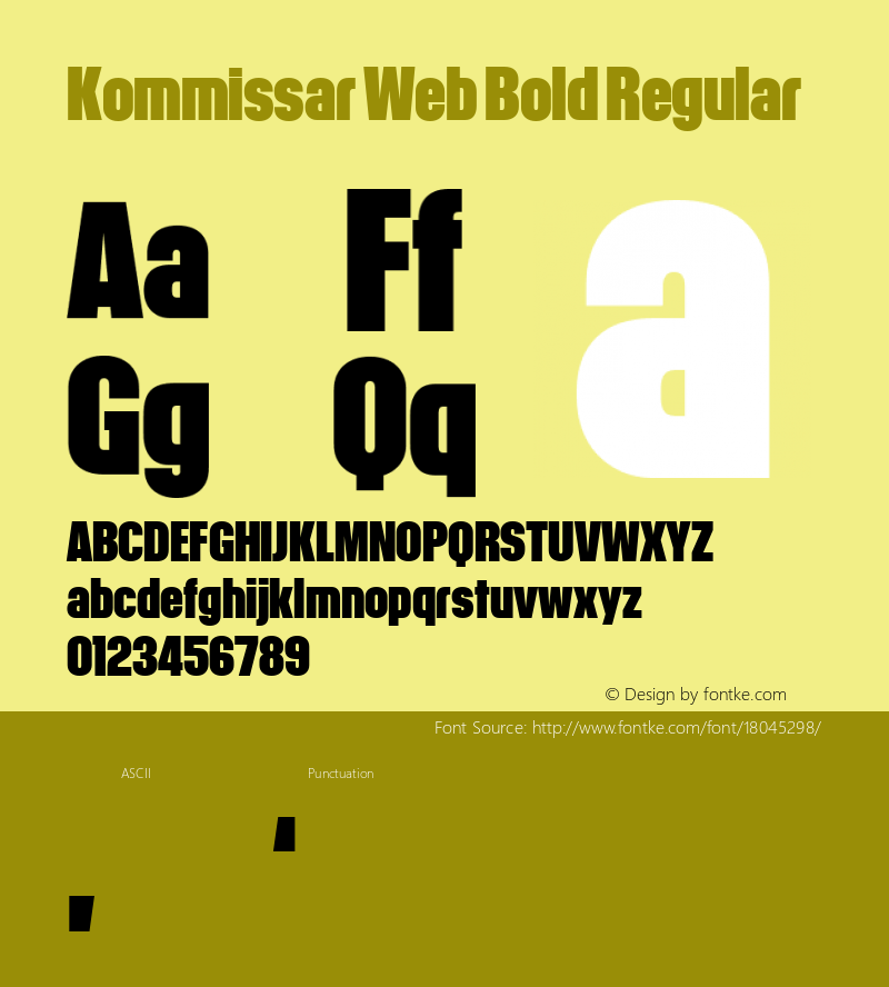 Kommissar Web Bold Regular Version 1.1 2011图片样张