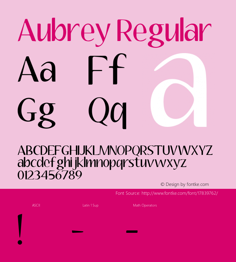 Aubrey Regular Fontographer 4.7 11/12/06 FG4M­0000002045图片样张
