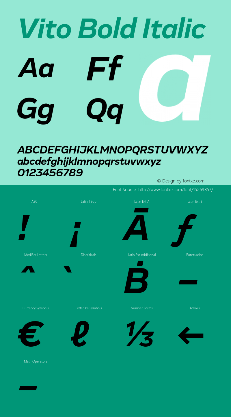 Vito Bold Italic Version 1.002图片样张