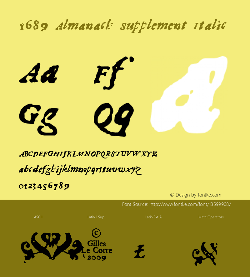 1689 Almanach Supplement Italic Version 1.000图片样张