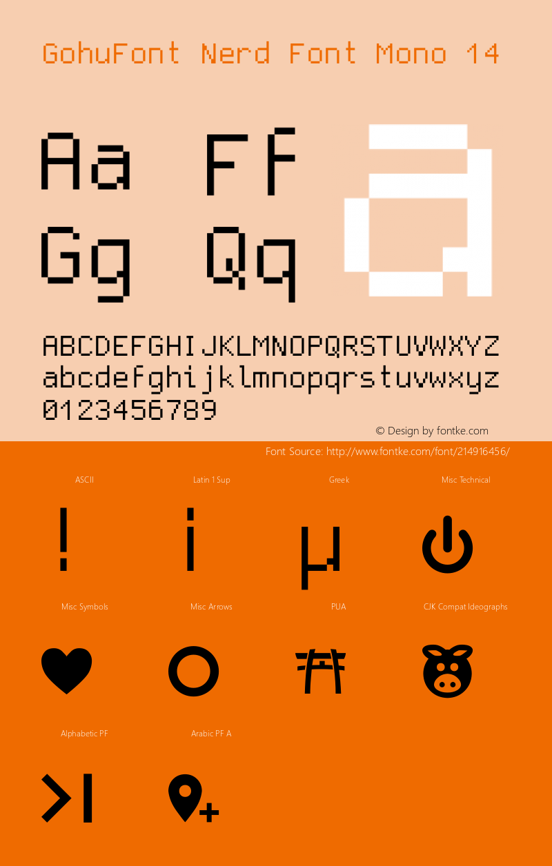 GohuFont Nerd Font Complete Mono Version 001.000;Nerd Fonts 2.1.0图片样张