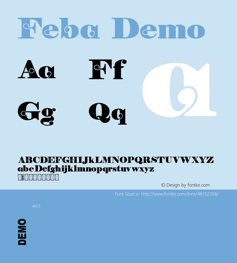 Feba Demo Version 1.00;December 14, 2019;FontCreator 11.5.0.2430 32-bit图片样张