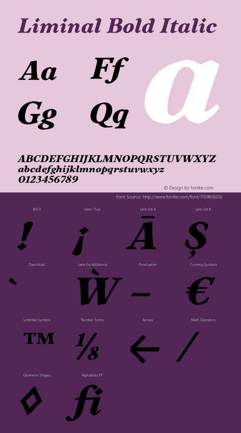 Liminal Bold Italic Version 1.001;PS 001.001;hotconv 1.0.70;makeotf.lib2.5.58329图片样张