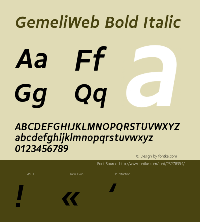 GemeliWeb Bold Italic Version 1.001;PS 1.1;hotconv 1.0.72;makeotf.lib2.5.5900; ttfautohint (v0.92) -l 8 -r 50 -G 200 -x 14 -w 