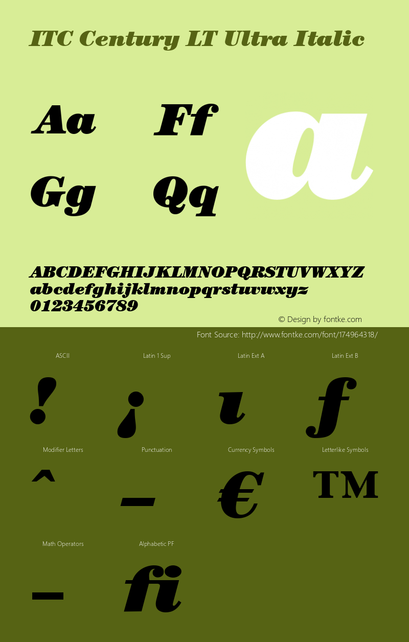 ITC Century LT Ultra Italic 006.000图片样张