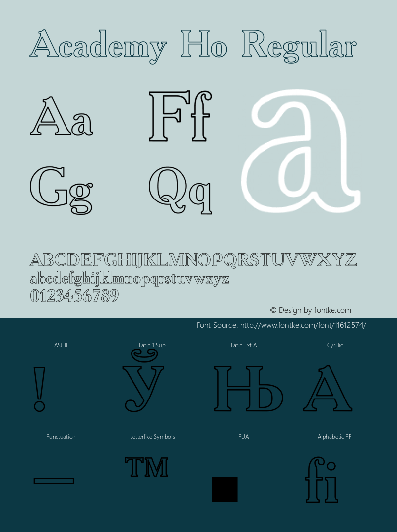 Academy Ho Regular Converted from d:\win\system\ACD75___.HF1 by ALLTYPE图片样张