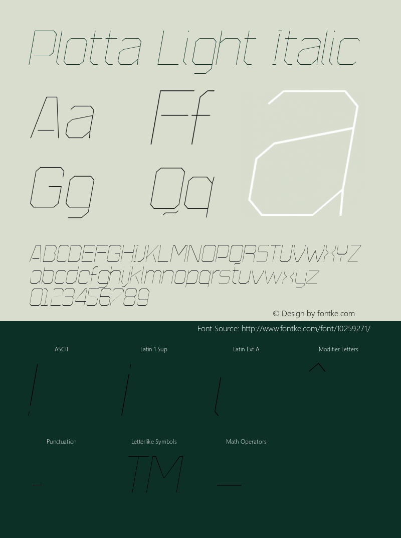 Plotta Light Italic 001.000图片样张