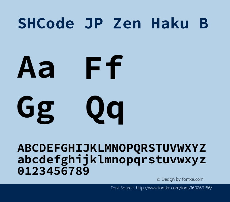 SHCode JP Zen Haku R Bold Version 1.00图片样张