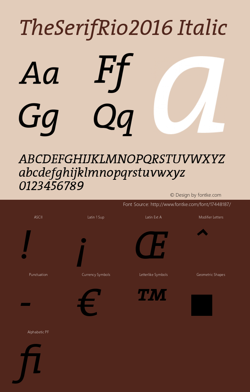 TheSerifRio2016 Italic Version 1.004图片样张