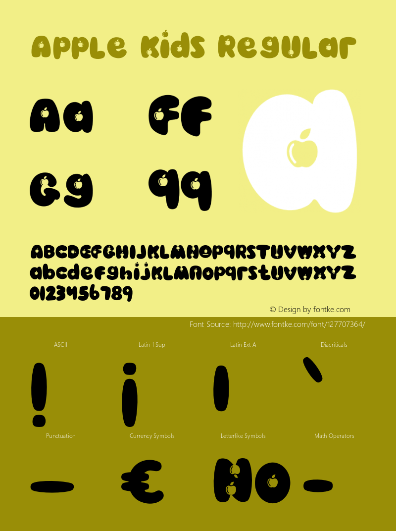 Apple Kids Version 1.00;October 17, 2020;FontCreator 13.0.0.2683 64-bit图片样张