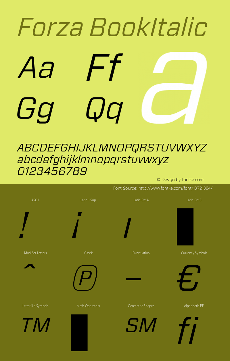 Forza BookItalic Version 1.100图片样张