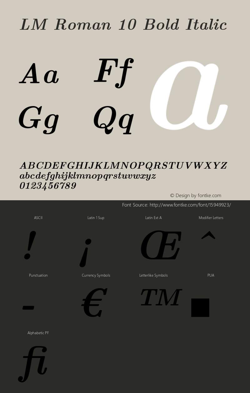 LM Roman 10 Bold Italic Version 1.106;PS 1.106;hotconv 1.0.49;makeotf.lib2.0.14853图片样张