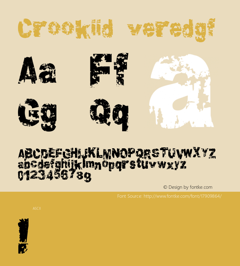 Crookiid veredgf Version Macromedia Fontograp图片样张