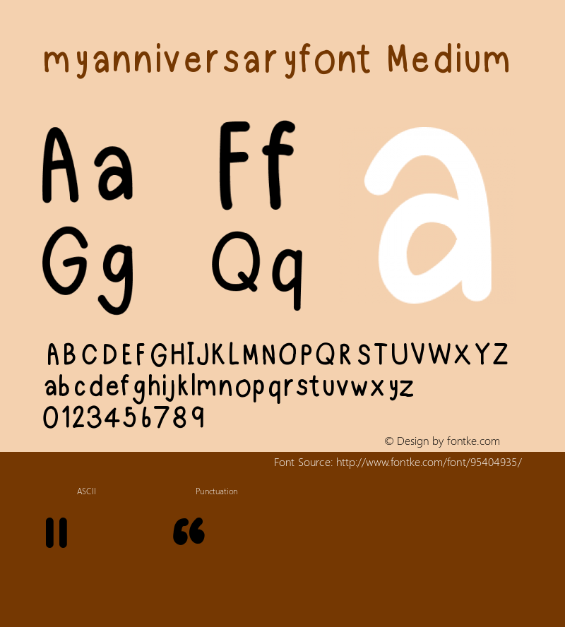 myanniversaryfont Version 001.000图片样张