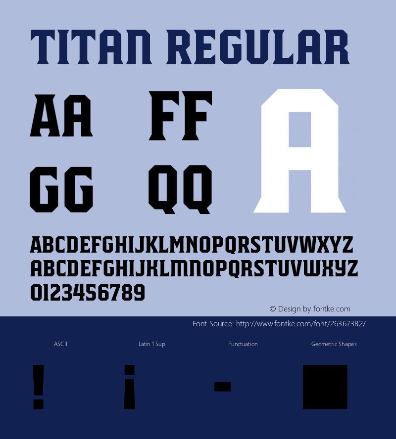Titan Regular Version 1.001;PS 1.000;hotconv 16.6.51;makeotf.lib2.5.65220图片样张